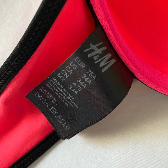 ♡ bright coral triangle bikini with floral print ♡ - Picture 4 of 4